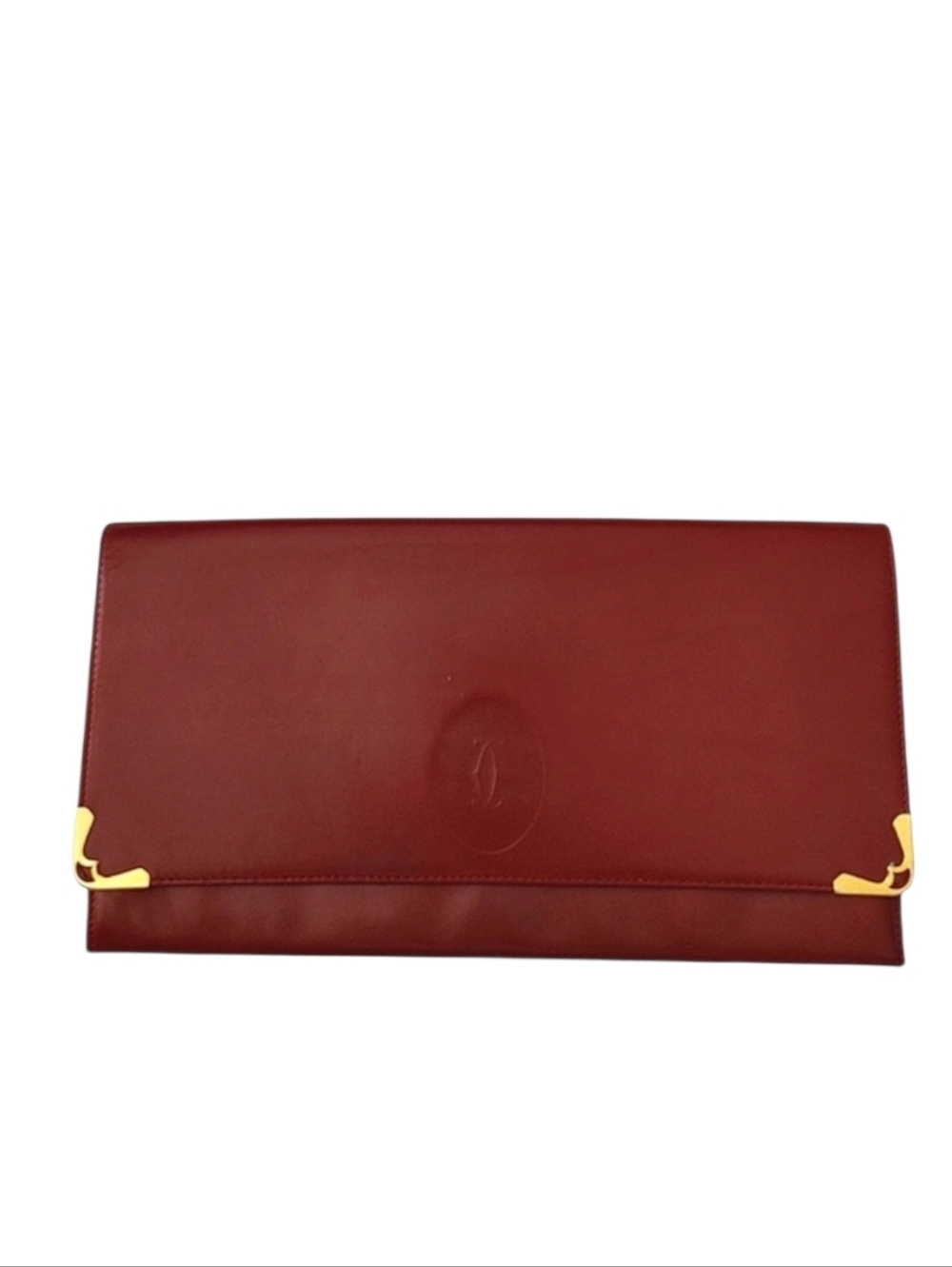 Cartier Paris Bordeaux Leather Clutch Bag